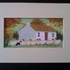 Sheep Landscape, cottage, Original Watercolour