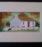 Sheep Landscape, cottage, Original Watercolour