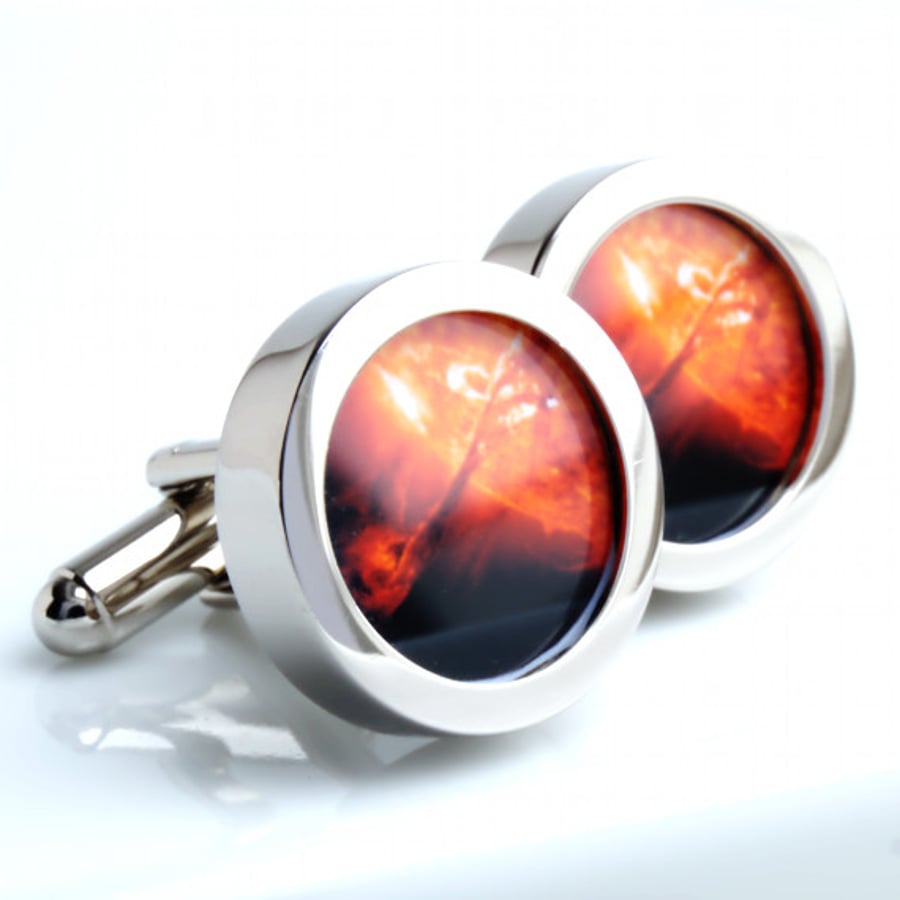 Sun Flare Cufflinks Sunshine from Space Sun Cufflinks