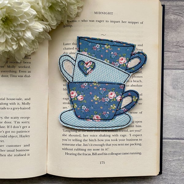 Bookmark, tea cup stack bookmark 