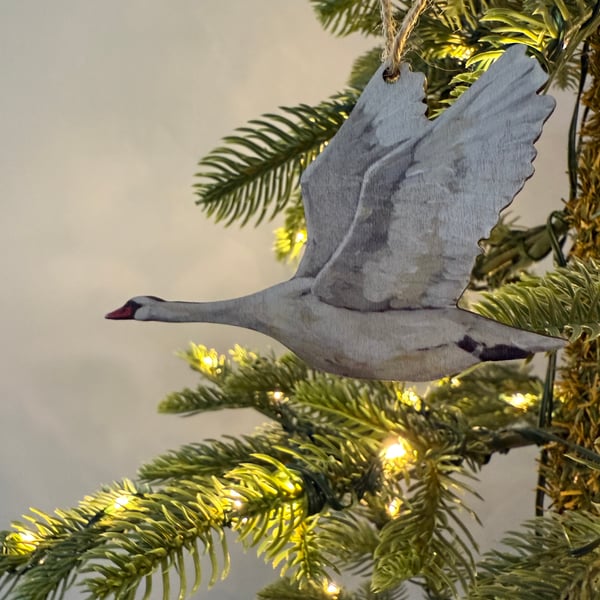 Sustainable Swan Christmas Decoration 