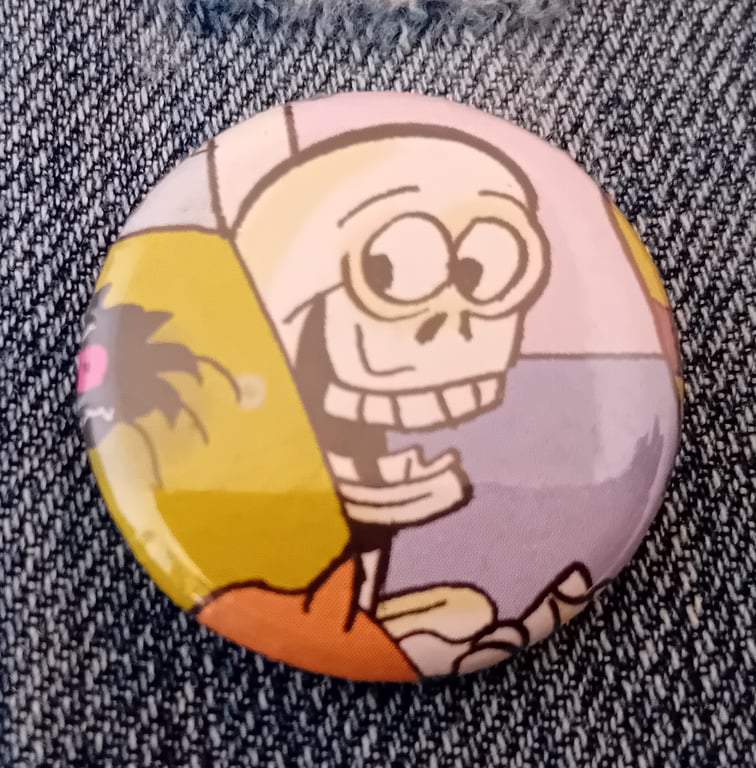 Vintage Comic Badge – Skull