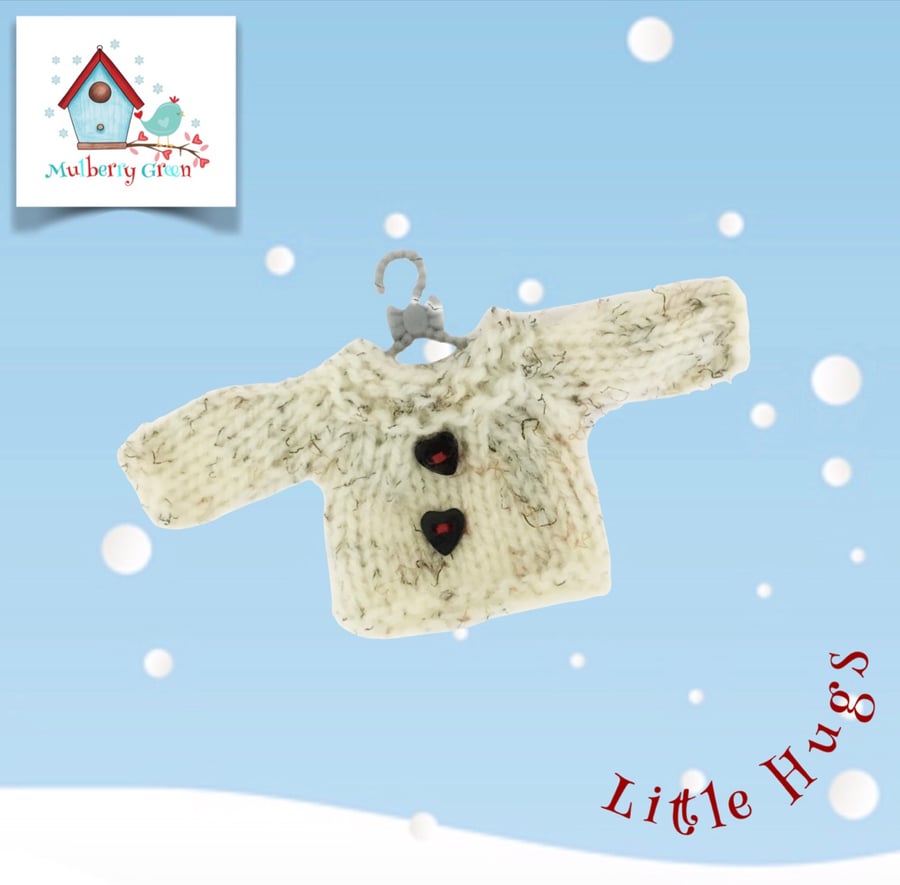 White Flecked Jumper to fit the Little Hug Dolls