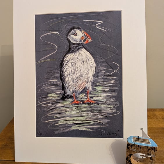 Puffin, an A4 signed print of an original drawing