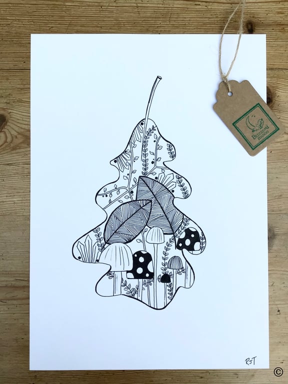 Oak Leaf Woodland Drawing 