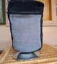 Midnight blue velvet and tweed