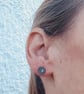 Gold dot studs, oxidised oval studs, pebble studs, Stone Age studs, oval studs,  - Image 3