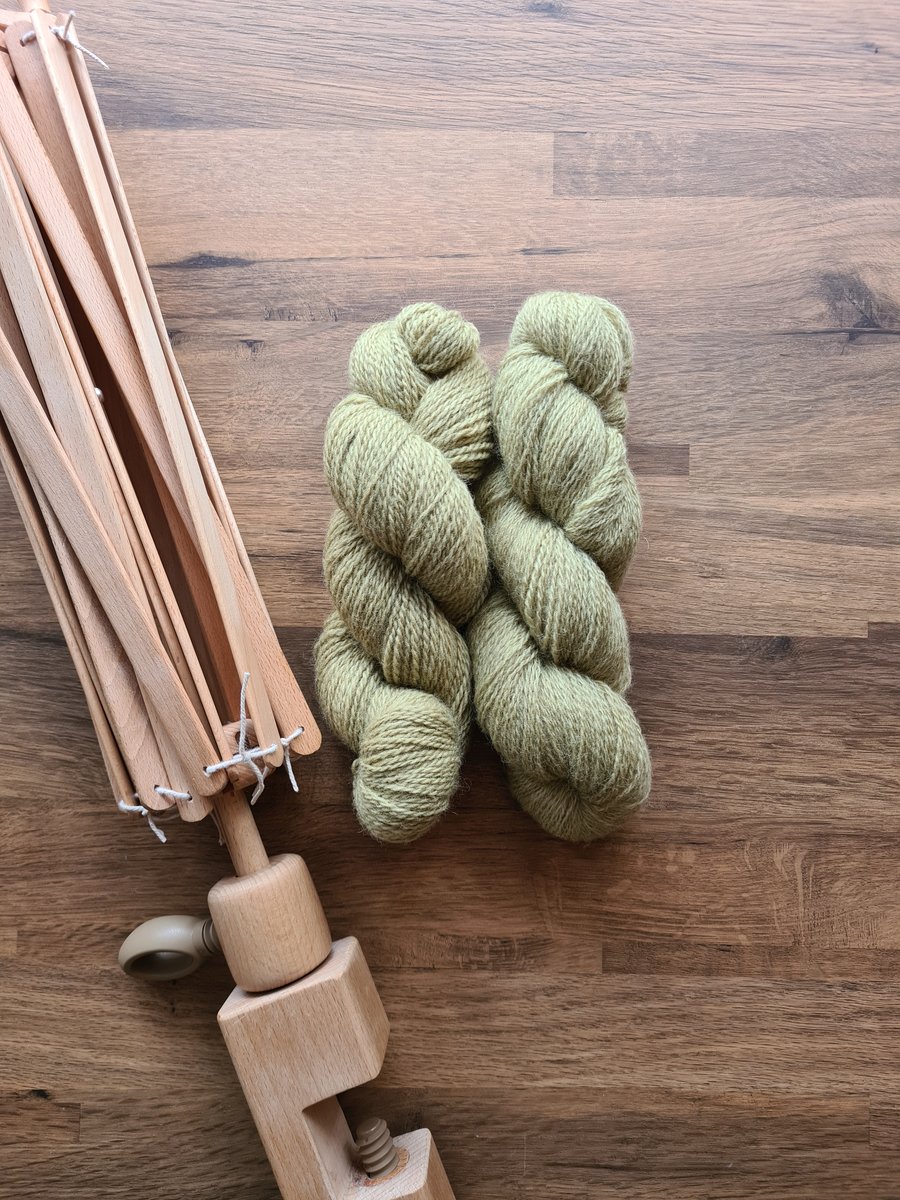 Naturally plant dyed non-superwash British Romney DK Wooltrace wool yarn