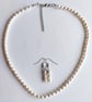 Cream Genuine Freshwater Rice Pearl Handmade Necklace & Earrings Gift Set - Image 5