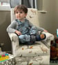 Child's Chair Fryetts Tatton Animals Fabric Foxes Rabbits Beige Grey Armchair  - Image 3