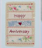 Anniversary card, hand-stitched, pretty, detailed, delicate, a card to keep - Image 2