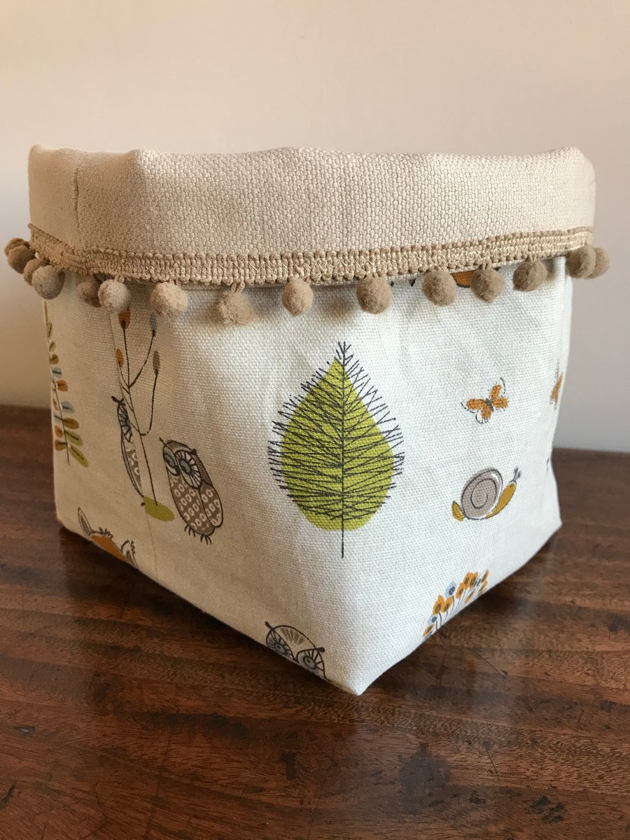 Woodland fabric storage basket