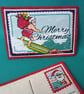 Santa Holiday Textile Postcard Decoration - blank for your written message - Image 8