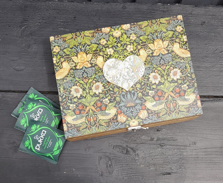 Wooden Tea Chest Keepsake Box William Morris