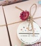 Dried Flower Mini Posy in a pink Gift Box, Orange, Yellow and Lavender Flowers - Image 4