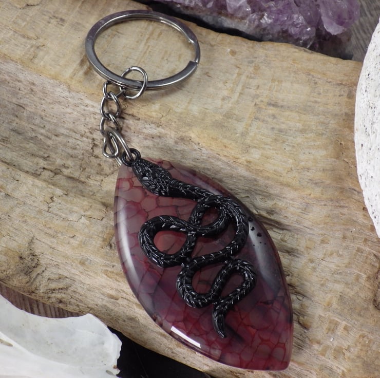 Gothic Snake Keychain, Gemstone Keyring, Stocki... - Folksy