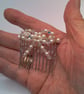 Cream Pearl and Crystal Bow Hair Comb, Beaded Hair Accessory, Prom Accessory - Image 7