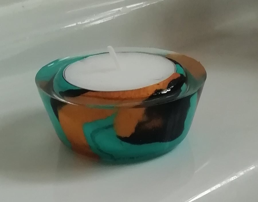 Marble clay glass candle 