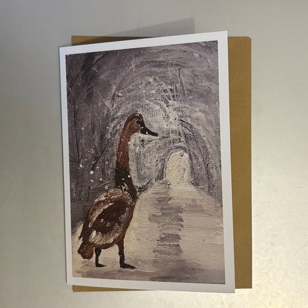 Goose A5 Greeting Card