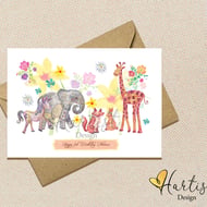 Personalised Noahs Ark Animal card, Elephants, ... - Folksy
