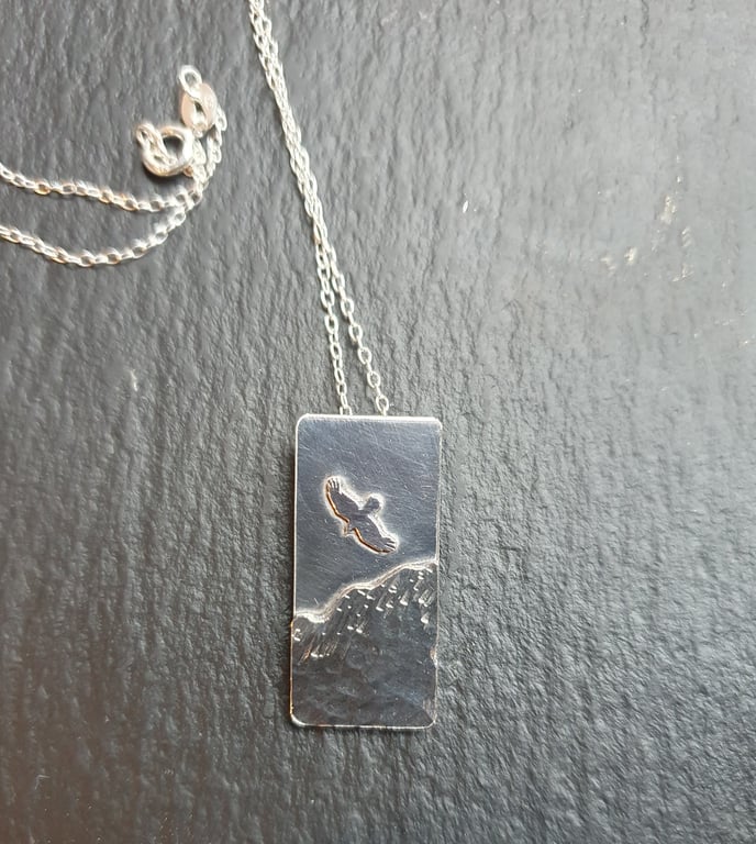Bird Over the Moors Necklace – Sterling Silver