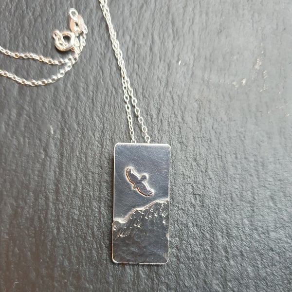Bird Over the Moors Necklace – Sterling Silver