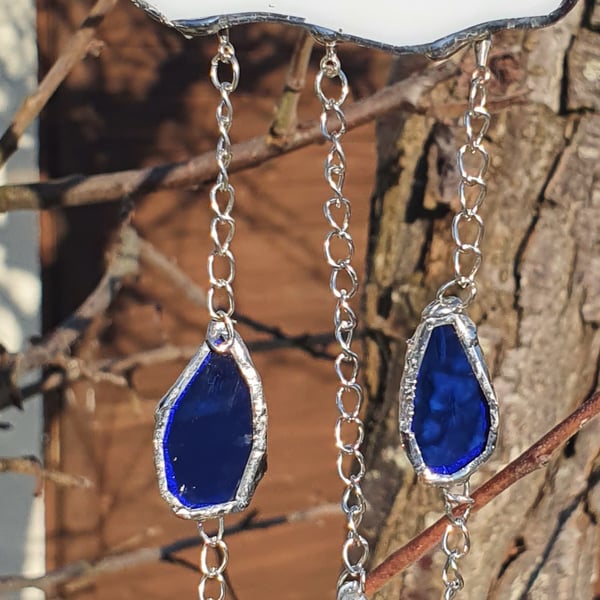 Stained Glass Cloud with Hanging Raindrops 