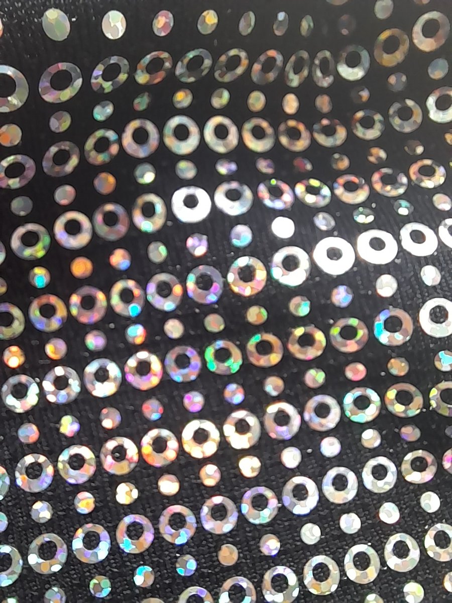 Black fabric with holographic foiled detail