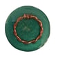 Pocket Puk Tensor Ring, Emerald Green Crushed Quartz, 144Mhz. size M 3.8cm Dia