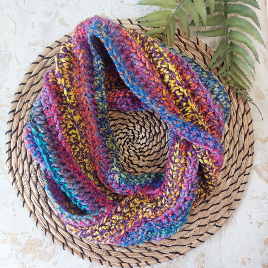  Crochet Infinity Scarf Wrap Cowl 'Lavender Honey'