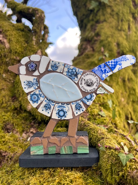 Bone china Mosaic Bird ornament