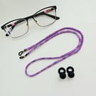 Cotton Cord Purple Shades, Eyeglasses Chain and Earplugs Strap