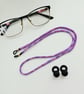 Cotton Cord Purple Shades, Eyeglasses Chain and Earplugs Strap