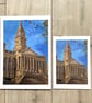 Art Print Bolton Town Hall - Lancashire - Fine Art - A5 Size (A4 also available) - Image 2