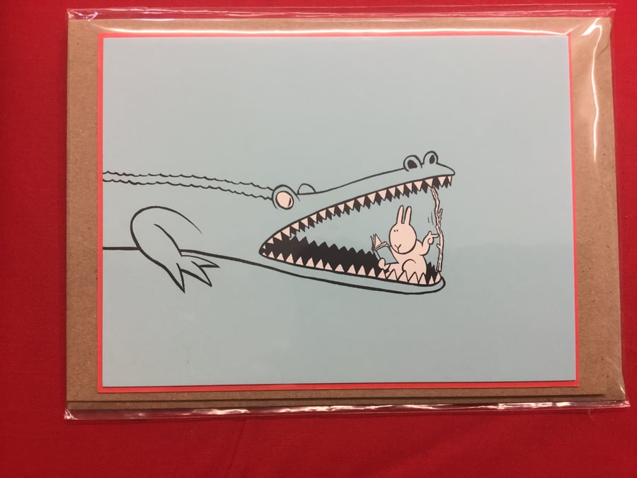 Greeting Card - Bunny and The Crocadile