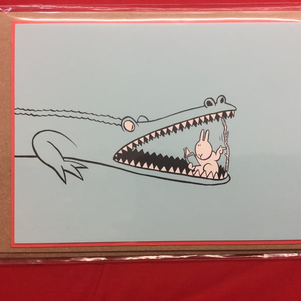 Greeting Card - Bunny and The Crocadile