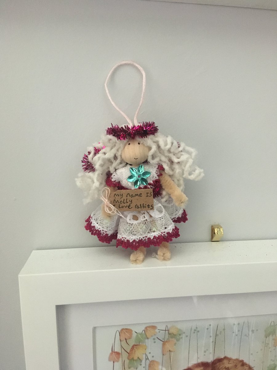 Tiny Pink Fairy Doll Decoration, Fairy Gift 