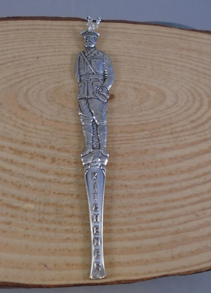 Upcycled Silver Plated Lord Kitchener Spoon Handle Necklace SPN101901