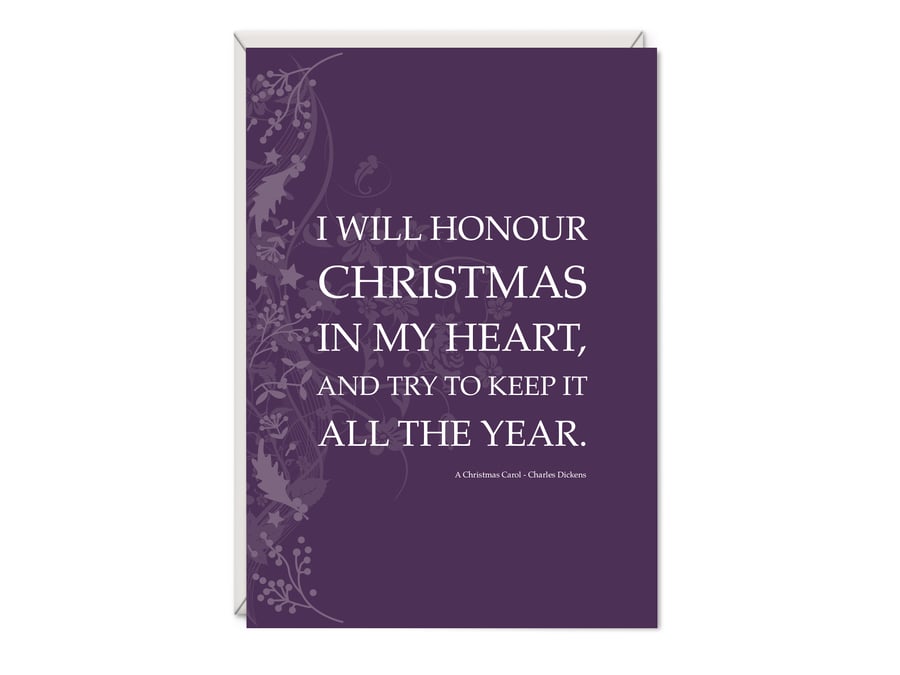 A Christmas Carol Greetings Card – Charles Dickens Literary Card - CHR02