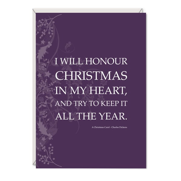 A Christmas Carol Greetings Card – Charles Dickens Literary Card - CHR02