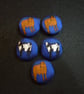 5 Cow Silk Buttons 3 South Devon Red? 2 Black White Holstein-Friesian? 2.5cm - Image 1