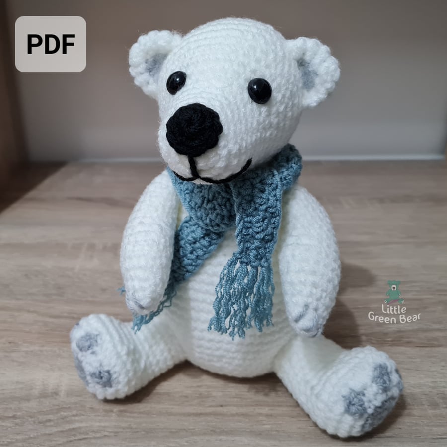Preston the Polar Bear Crochet Pattern, Polar Bear Amigurumi Pattern