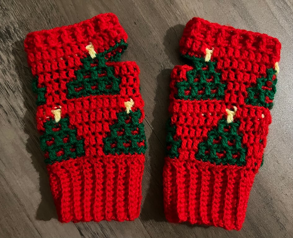 Handmade Crochet Fingerless Gloves