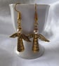 Golden Christmas Angel Earrings