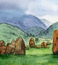 Cumbria Castlerigg Standing Stones Circle Original Watercolour - Image 2