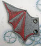 Steampunk Fabric Boot Wings Bat Wings Grey Copper - Image 2