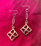 Four Heart Pendant Charm Earrings.  