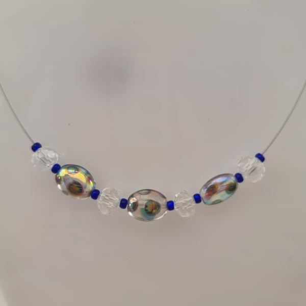 Clear beetle bead necklace