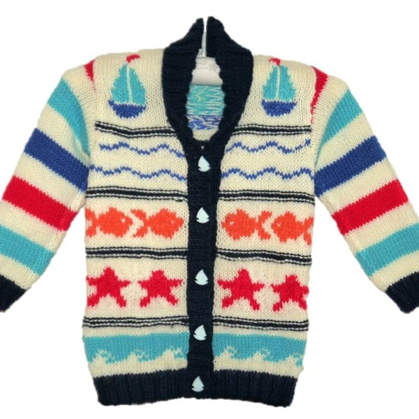 Knitting Pattern By the Seashore Jacket.  Digital Pattern