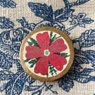 Poinsetta Wooden brooch Gift for granny